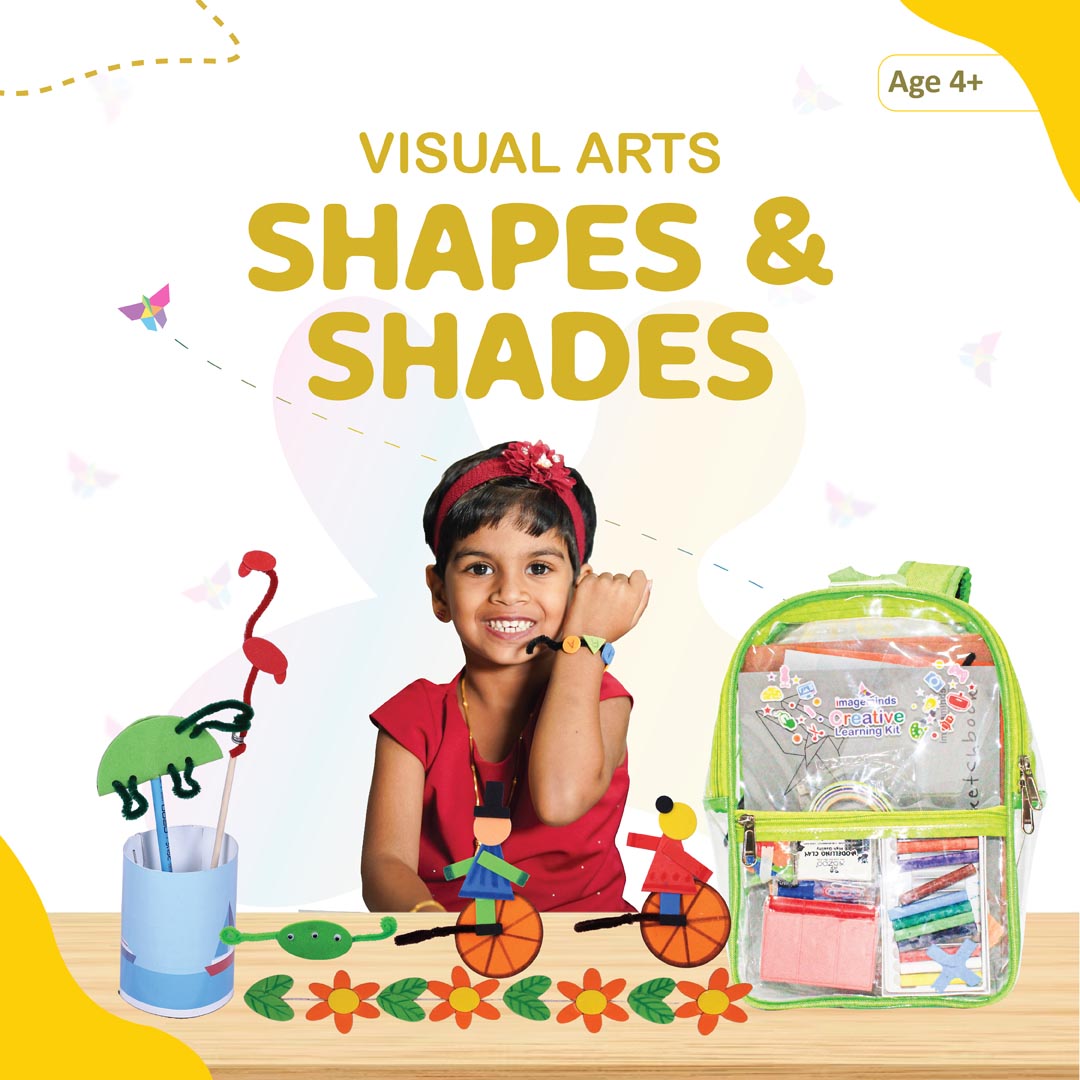 Shapes & Shades – Visual Arts Creative Learning Kit (Age 4+ Yrs) with Video Tutorials & Instruction Manual